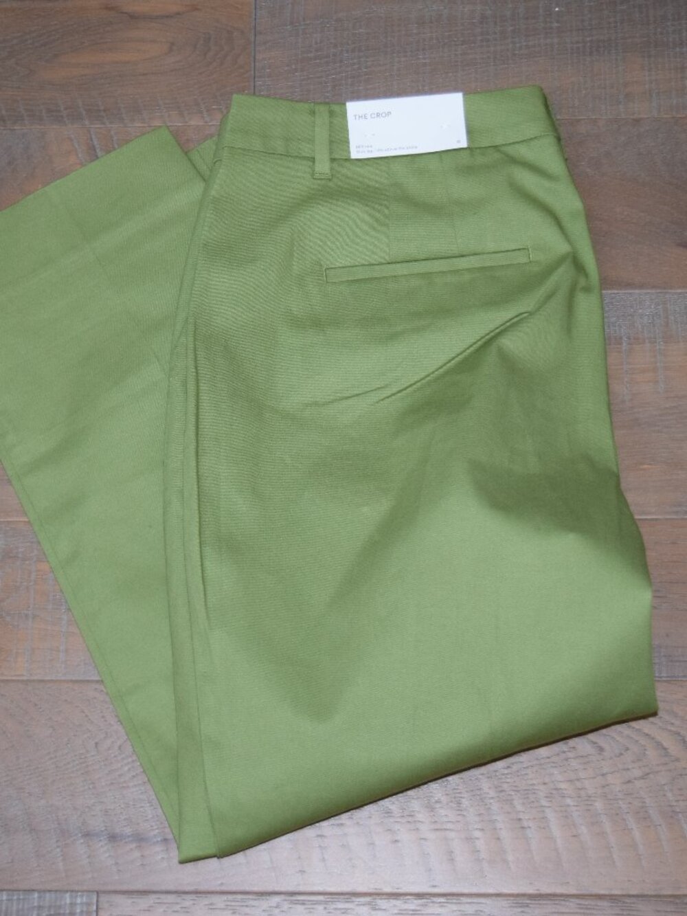 NWT Ann Taylor 12 The Crop Mid-Rise Slim Leg Ankle Chino Khaki Pants $90 V32 - Picture 2 of 3